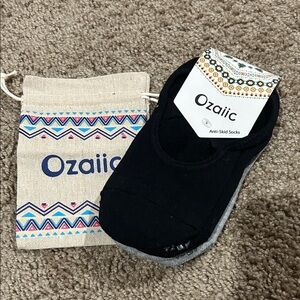 Black and Gray Anti-Skid Women's Socks